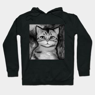 Cat Portrait (Black and White) Hoodie